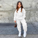 Girl Long Sleeve Hoodies and Pant Sports Two Piece