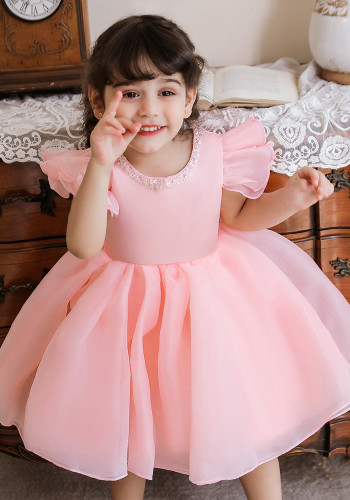 Summer Baby 1St Year Birthday Party Dress Flower Girl Wedding Baby Princess Dress Trendy Tulle Children'S Dress