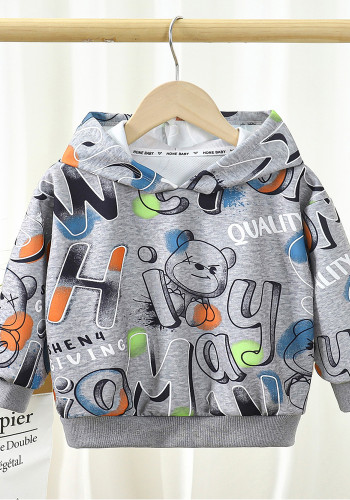 Letter Kids Jacket Hooded Clothes Fall Boys Girls Clothes Kids Hoodies