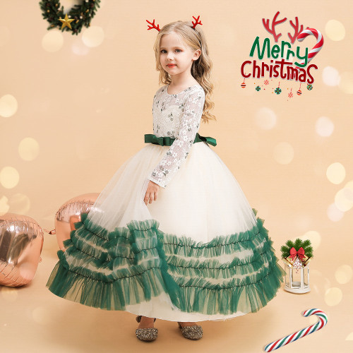 Children'S Dress Princess Tutu Dress Lace Long Medium And Big Children'S Christmas Costumes