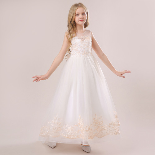 Children'S Dress Girls Trailing Puffy Trendy Flower Girl Wedding Dress Girl Performance Costume