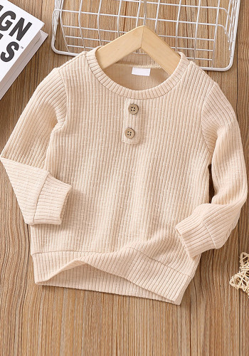 Simple Baby Clothes Girls Solid Color Long Sleeve T-Shirts Spring and Autumn Tops Basic Shirts Boys and Children's Tops