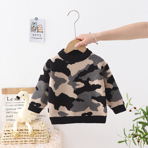 kids children's sweater autumn and winter boys camouflage pullover Knitting Top