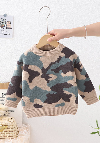 kids children's sweater autumn and winter boys camouflage pullover Knitting Top