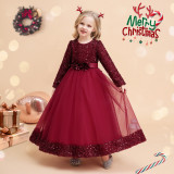 Kids Dresses Princess Dress Girls Long Sequin Dress Christmas Cosplay Costumes