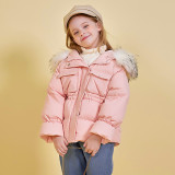 Winter Slim Waist Hooded Parker Warm Down Jacket Children's Coat Children's Clothing