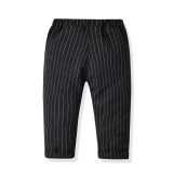 Boys solid color shirt striped trousers gentleman suit