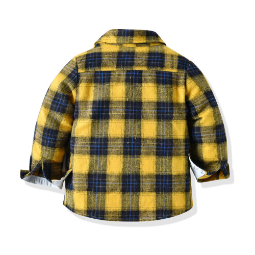 Boys' long-sleeved plaid shirt small and medium-sized children's baby spring and autumn go out formal top