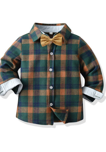 Spring and Autumn Boys Plaid Shirts Children's Baby 1st years old birthday party Tops