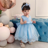 Children'S Wear Kids Girl Princess Dress Bowknot Lace Children'S Dress