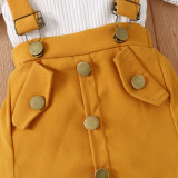 Kids Girl Lace T-Shirt Suspender Skirt Two Piece Set