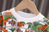Boy Spring Long Sleeve Round Neck Dinosaur Print T-Shirt