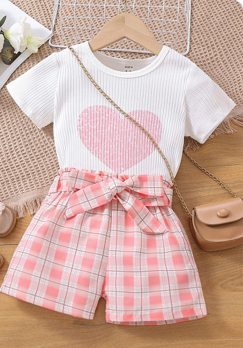Girl Summer Trendy Plaid Shorts Two Pieces