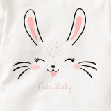 Girl Rabbit Print Long Sleeve Top+ Solid Pant