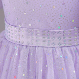 Dress Girls Puff Sleeve Dress Multicolor Wedding Dress Children's Children's Day Performance Princess Dress