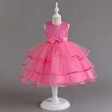 Girls' one-year-old dress skirt flower girl girl high-end princess birthday dress