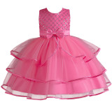 Girls' one-year-old dress skirt flower girl girl high-end princess birthday dress