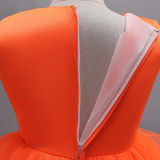 Girls Sleeveless Princess Dress Flower Trailing Show Evening Dress June 1 Show Petit Mesh Skirt