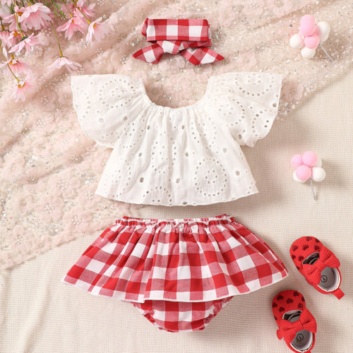 Baby Suit Summer White Short-Sleeved Top Shorts Infant Clothing Children's Clothes Newborn Suit