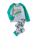 Autumn Boys Homewear Set Children's Cartoon Dinosaur Print Long-Sleeved Two-Piece Pajama Set