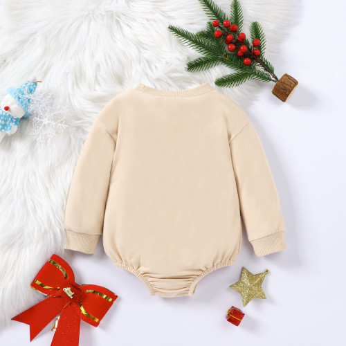 Spring and autumn children's clothing infants long-sleeved Christmas rompers