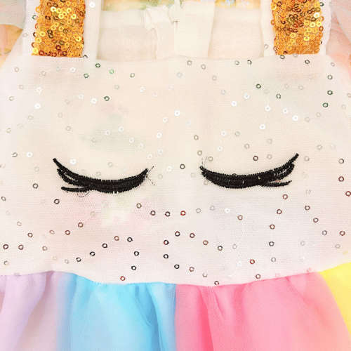 Kids Dresses Trendy Rainbow Princess Dress Summer Trendy Mesh Skirt