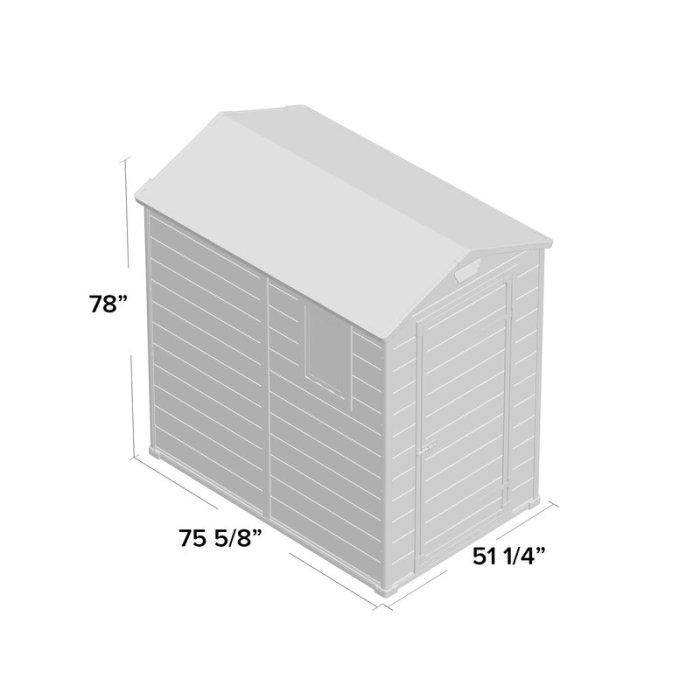 Manor 4 ft. W x 6 ft. D Plastic Vertical Storage Shed