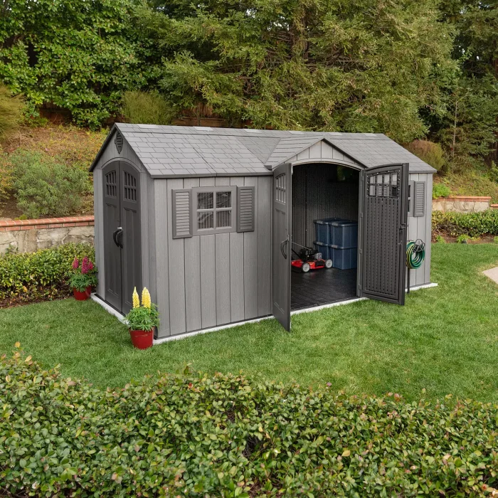 Lifetime 15' x 8' Rough Cut Dual-Entry Outdoor Storage Shed