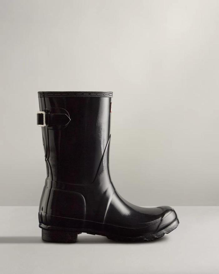 hunter original back adjustable gloss rain boots