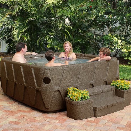 Aquarest Spas, Powered By Jacuzzi® Pumps 5 - Person 29 - Jet Square Plug And Play Hot Tub with Ozonator