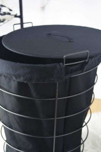 RIMADA Linen Black Metal Laundry Basket