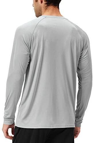 Men's Quick Dry Lightweight UPF 50+ Long Sleeve Shirts Rash Guard Swim Shirts Hiking Shirts