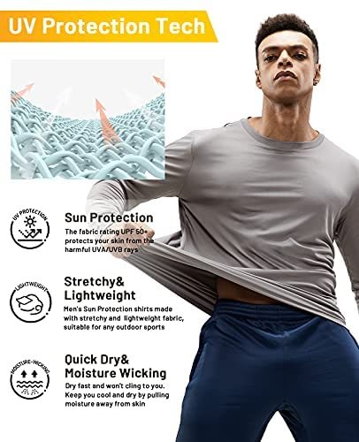 Men's Quick Dry Short Sleeve T-Shirt Lightweight UPF 50+ UV Sun Protection Workout Outdoor Running Shirts