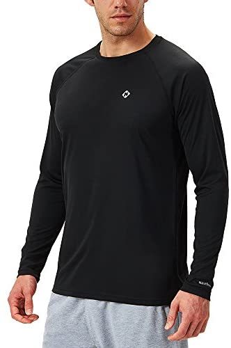 Men's Quick Dry Lightweight UPF 50+ Long Sleeve Shirts Rash Guard Swim Shirts Hiking Shirts