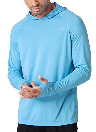 Men's UPF 50+ Sun Protection Hoodie Shirt Long Sleeve SPF Fishing Outdoor UV Shirt Hiking Lightweight