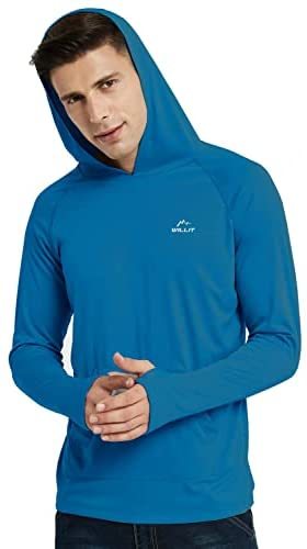 Men's UPF 50+ Sun Protection Hoodie Shirt Long Sleeve SPF Fishing Outdoor UV Shirt Hiking Lightweight