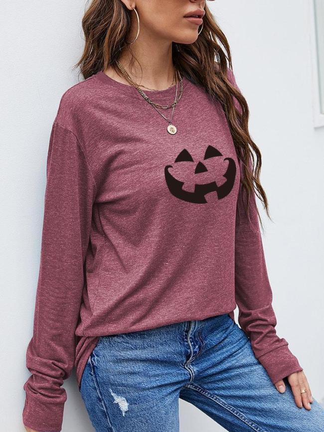 Simple Pumpkin printed hoodie top