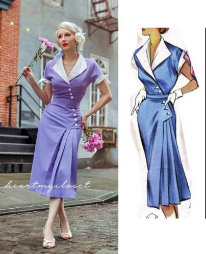 JulieAnn pleat Dress - 1950s inspiration dress custom made