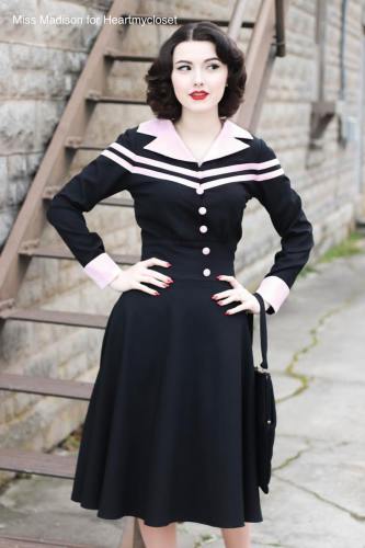 Agent Carter cosplay swing dress striped custom made