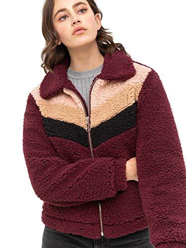 Lock and Love Women's Soft Long Sleeve Zip-up Faux Minx Fur Fleece Winter Jacket