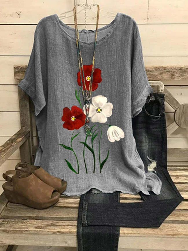 Women's Flowers Casual Top