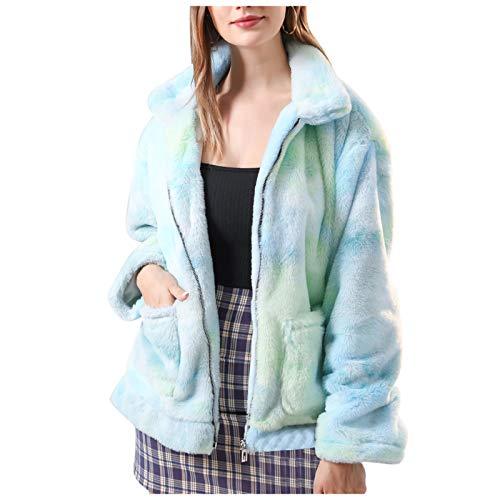 Posijego Womans Winter Fall Tie Dye Sweatshirt Fleece Long Sleeve Jacket Sweatshirt Coat for Women with Pockets Zip Up C0