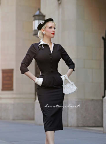 DEVON - 1950s vintage pattern dress pinup inspired custom made