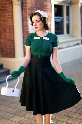 Exquisite tv inspired swing dress with bow custom made rockabilly vintage