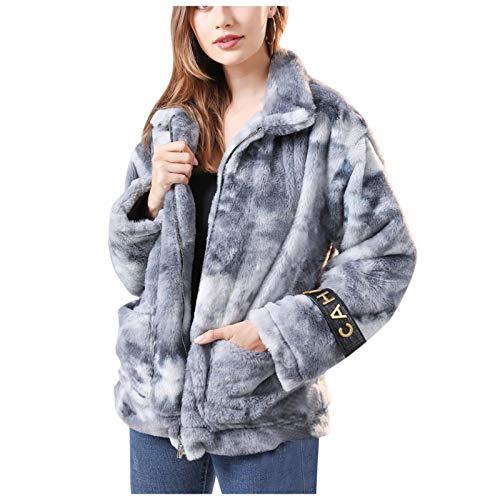 Posijego Womans Winter Fall Tie Dye Sweatshirt Fleece Long Sleeve Jacket Sweatshirt Coat for Women with Pockets Zip Up C0