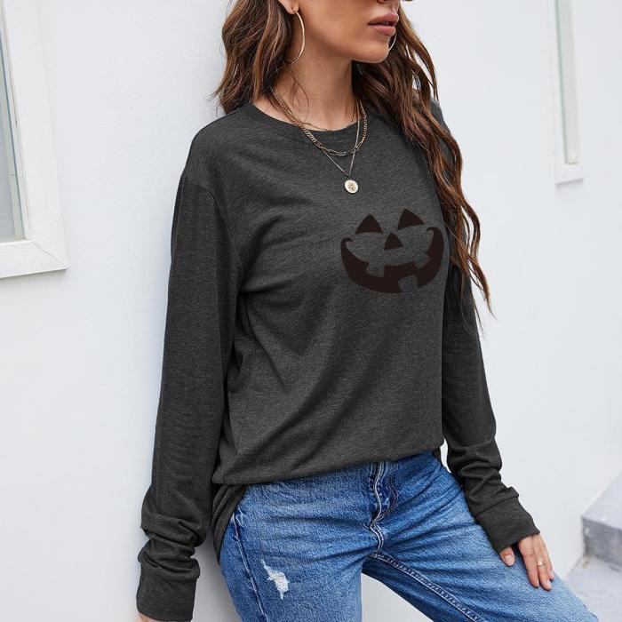 Simple Pumpkin printed hoodie top