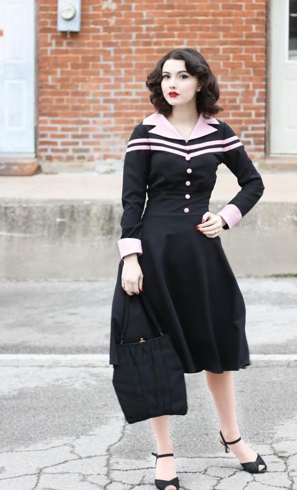 Agent Carter cosplay swing dress striped custom made