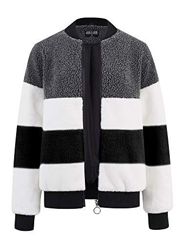 Lock and Love Women's Soft Long Sleeve Zip-up Faux Minx Fur Fleece Winter Jacket