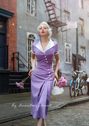 JulieAnn pleat Dress - 1950s inspiration dress custom made