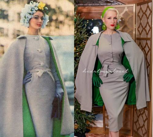 NORAH cape and dress - vintage 1950s inspired outfit - custom made